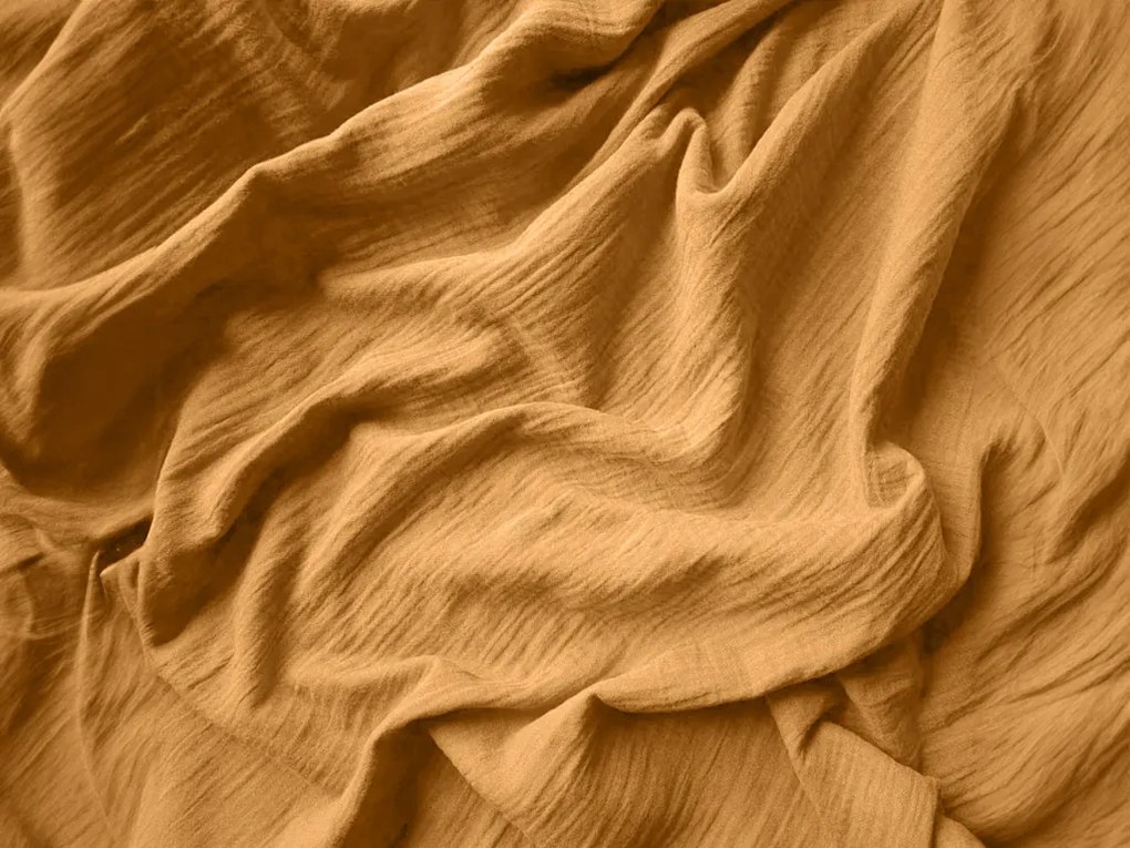 PrzytulneMieszkanie.pl PrzytulneMieszkanie.pl Pościel muślinowa MUSSARI musztardowa Rozmiar pościeli: 70 x 90 cm | 140 x 220 cm