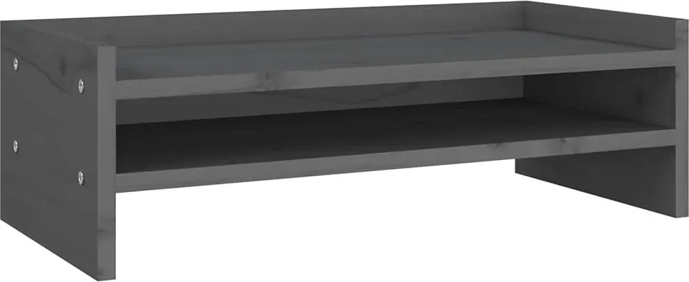 Szara sosnowa podstawka pod monitor H4-B99
