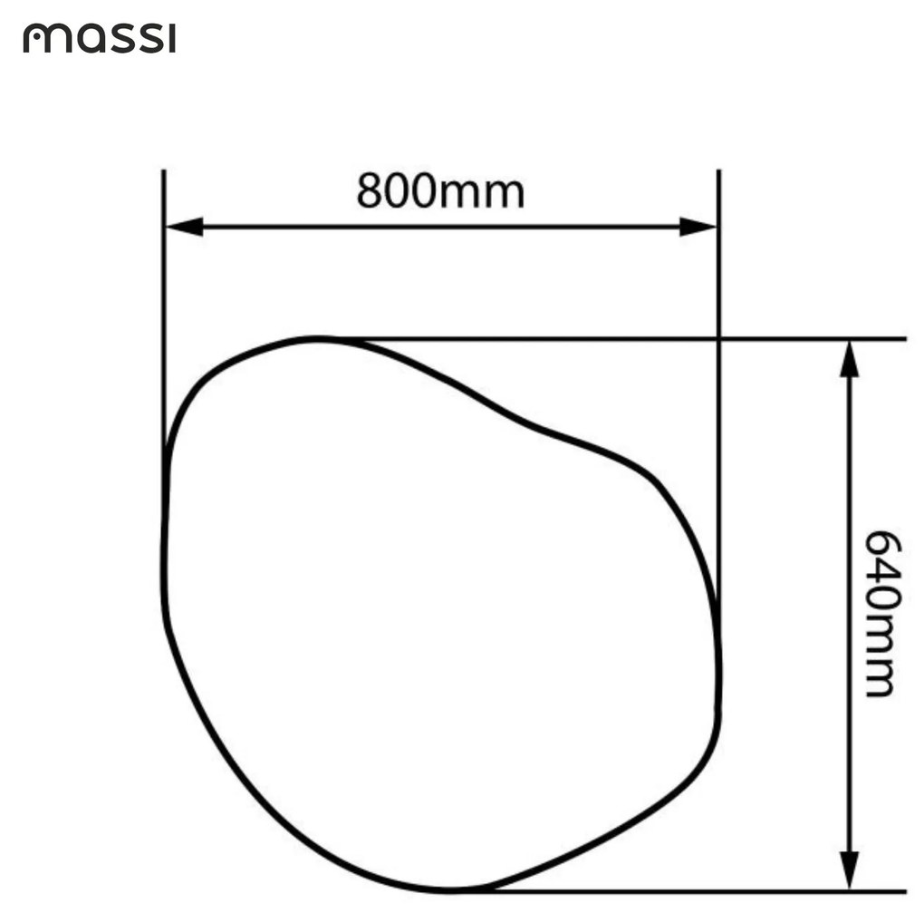 Lustro o nieregularnym kształcie oszlifowane podświetlane MERINGO LED | Różne rozmiary | Różne kolory szkła : Kolor tafli szkła - Srebrny, Rozmiar - 80 x 64 cm