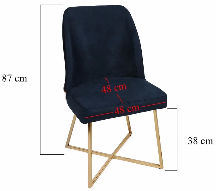 Zestaw krzeseł do jadalni Madrid Dark Blue, 2 szt., 2 szt.