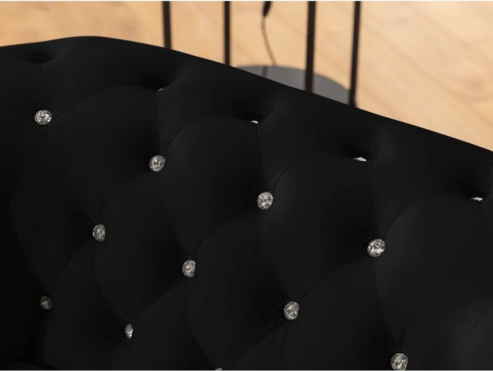 Czarna aksamitna rozkładana sofa 203 cm York Blik – Ropez