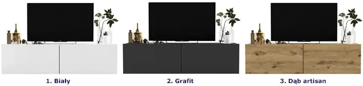 Ścienna szafka rtv grafitowa - Merol 6X