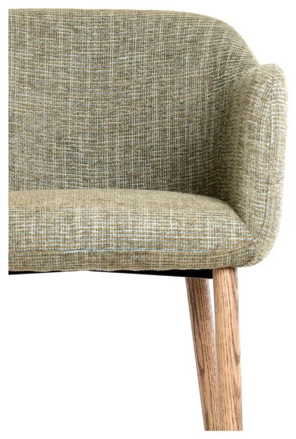 Jasnozielone tapicerowane fotele jadalniane zestaw z podłokietnikami 2 szt. Blaine – Light &amp; Living