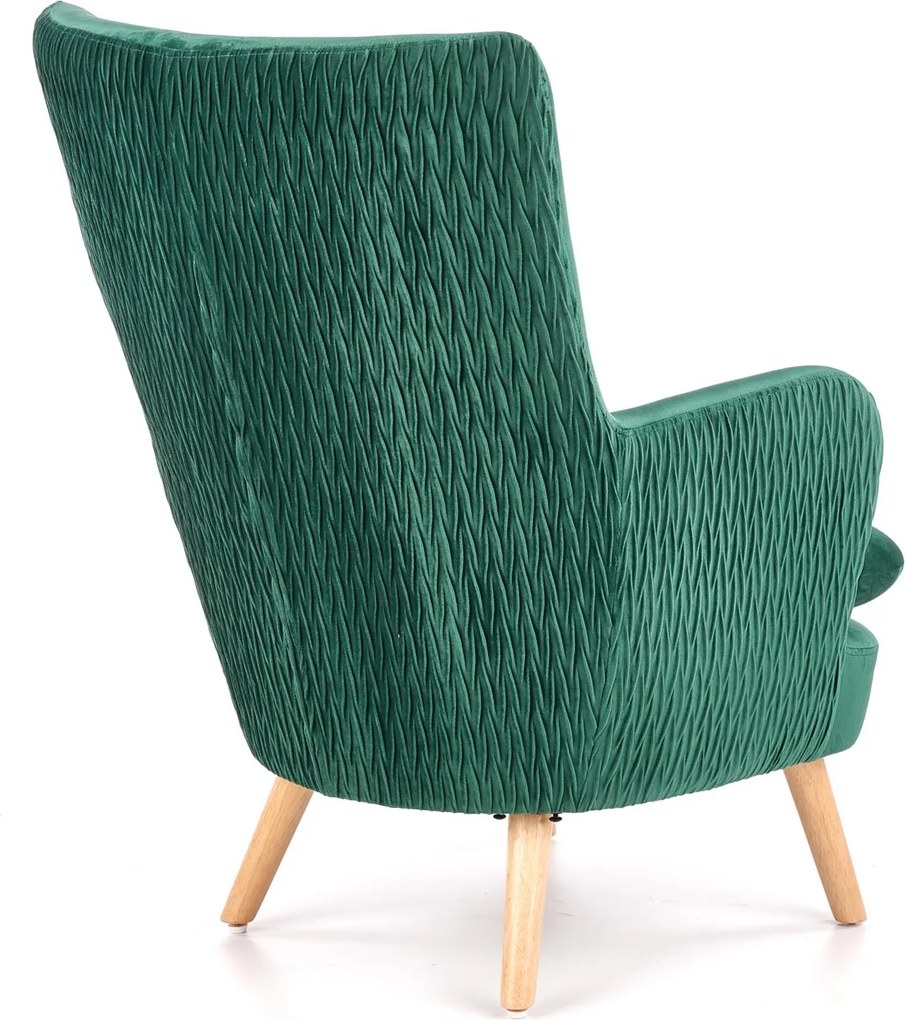 Wypoczynkowy fotel tapicerowany w stylu glamour Ravel Halmar