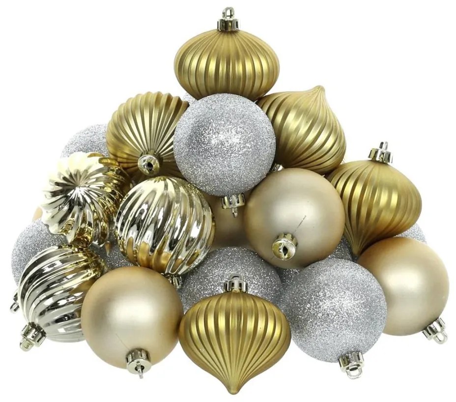 Retlux - Zestaw ozdób choinkowych 30 szt.złote/ srebrne
