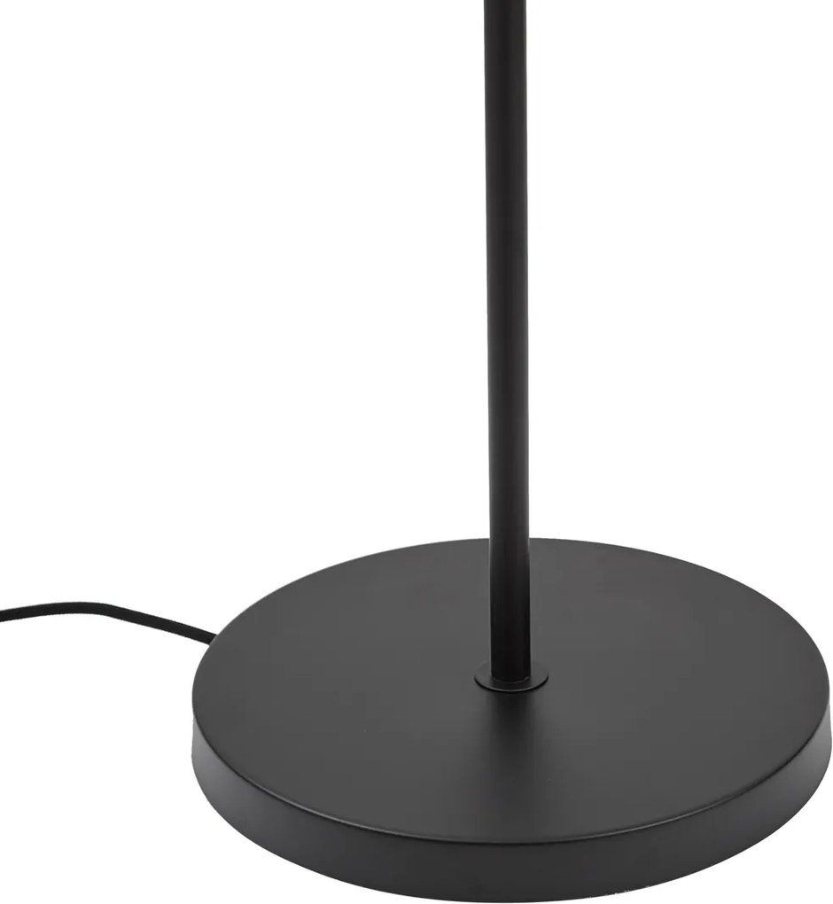 Designerska lampa podłogowa czarna z przydymionym szkłem - Domo