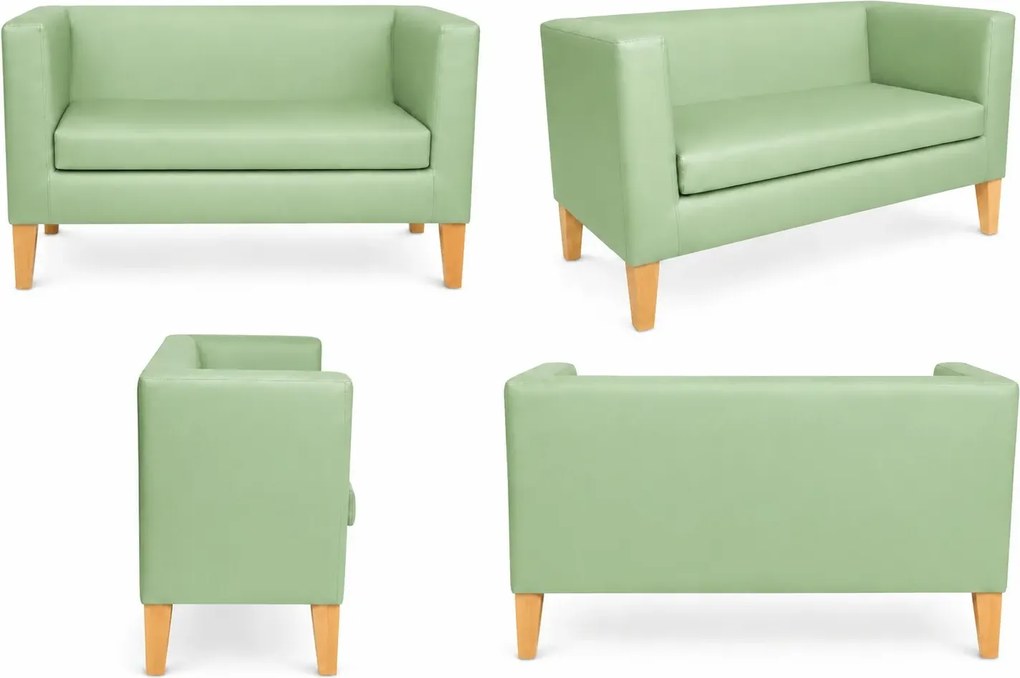 Sofa Monaco : Kolor nogi - Drewno, Kolor tkaniny - EKO-SKÓRA - 7D, Typ tkaniny - Eko-skóra , Wysokość nogi - 20 cm