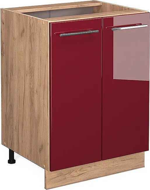 Szafki kuchenne bordowa czerwień wysoki połysk 60x60x82 fame-line