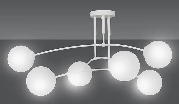 Biała lampa sufitowa z kloszami - 5X D072 N7-G47