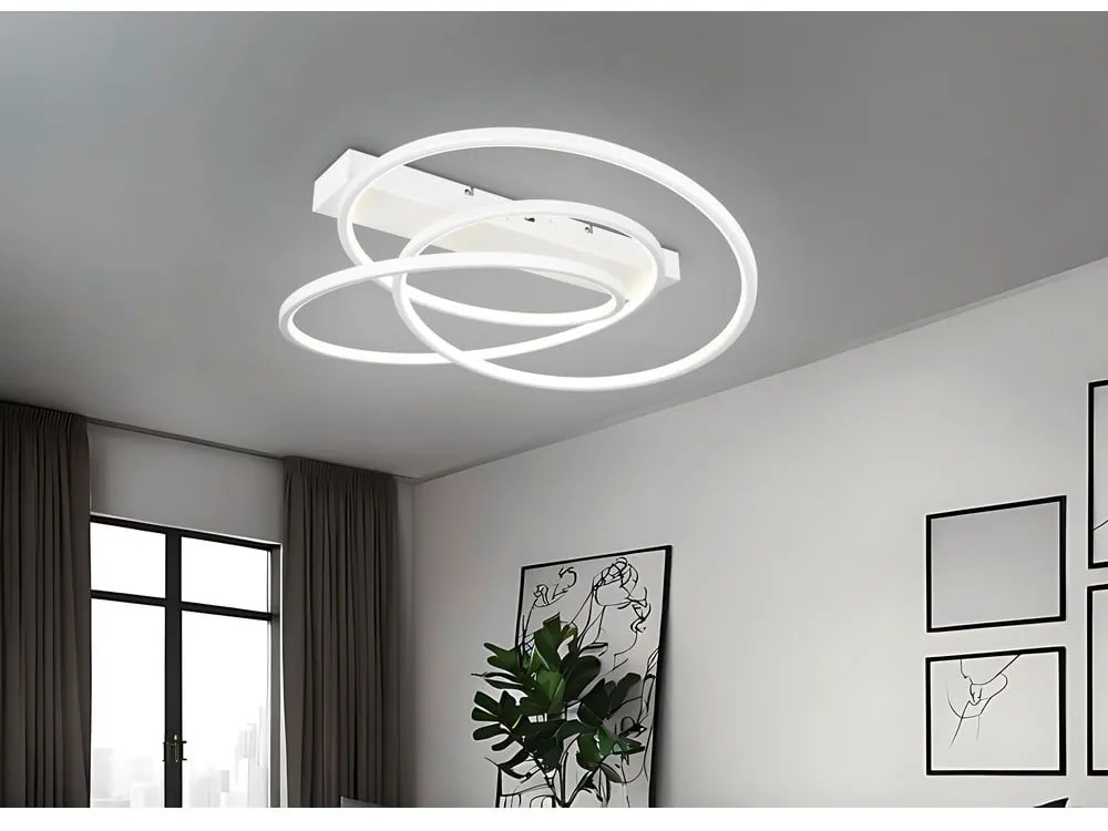 Biała lampa sufitowa LED ze ściemniaczem 49x64 cm Darvin – Trio