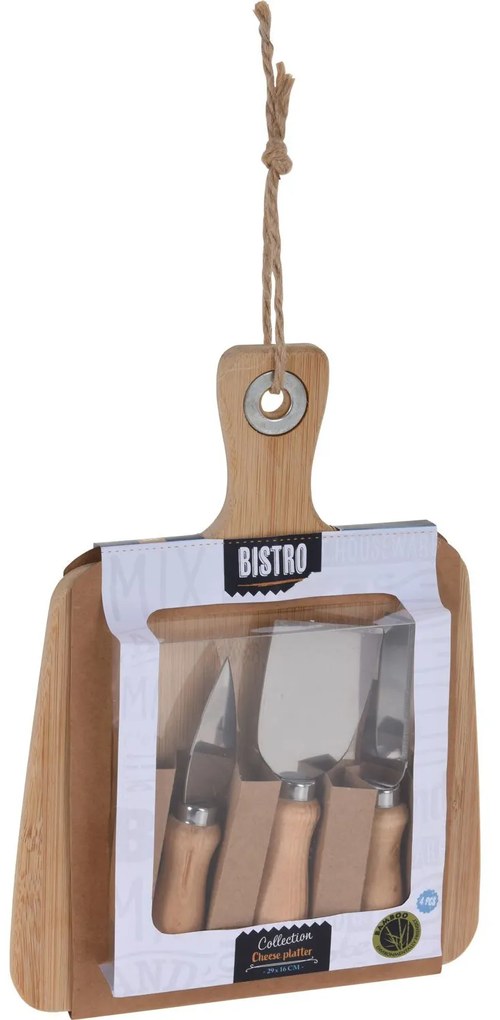 Deska do krojenia serów + 3 noże, komplet