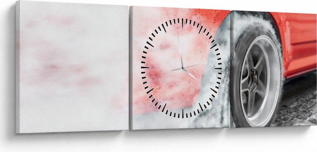 Obraz - Samochód wyścigowy (z zegarem) (90x30 cm)