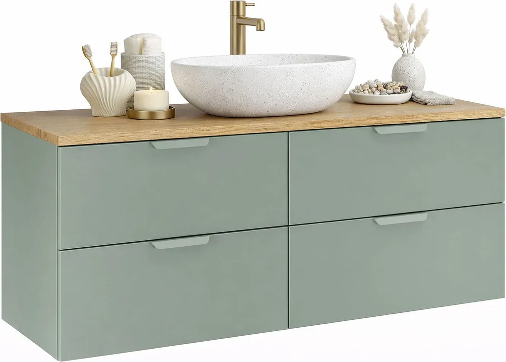 Zielona wisząca szafka pod umywalkę R2-E49