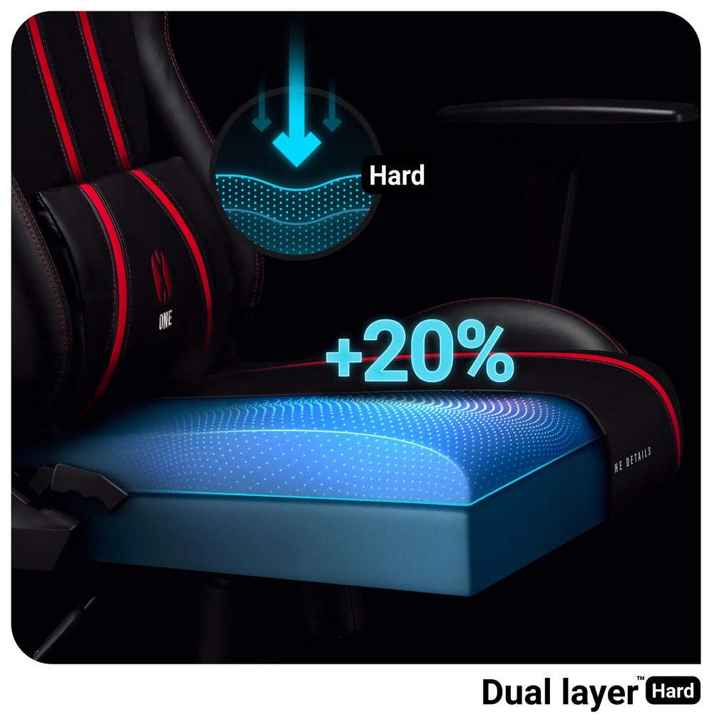 Fotel gamingowy Diablo X-One 2.0 Normal Size, czarno-czerwony