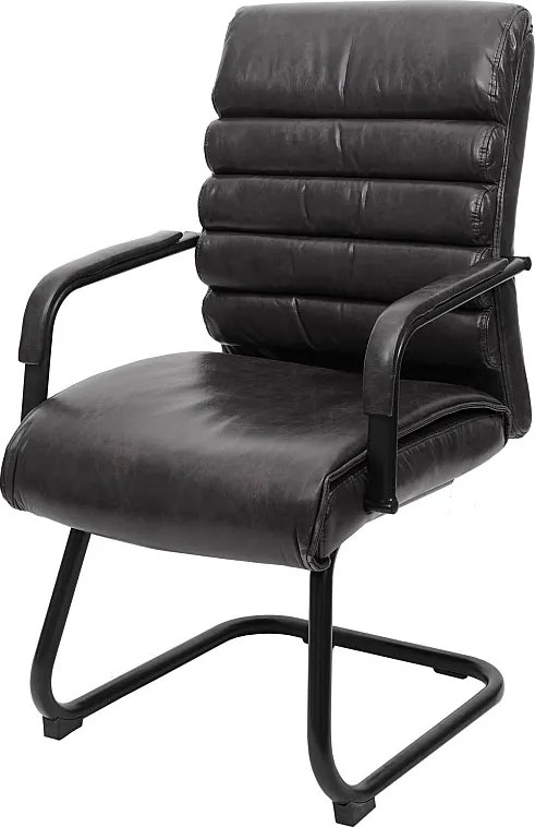 Krzesło konferencyjne MCW-H31,  sztuczna skóra czarna