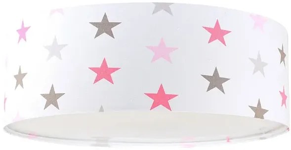 Plafon do pokoju dziewczynki w szaro-różowe gwiazdki - A356 Z0-D16