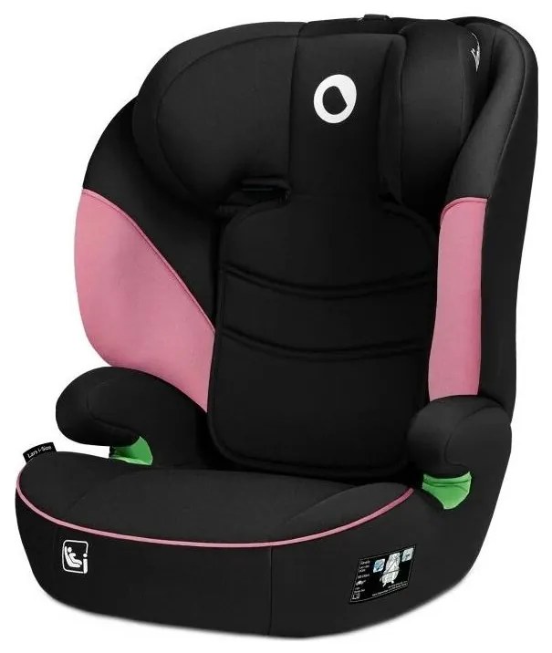 Lionelo - Fotelik samochodowy LARS i-Size 100-150 cm czarny/różowy