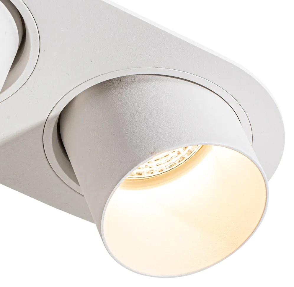 Set van 6 inbouwspots wit GU10 70mm kantelbaar 2-lichts - Installa Nowoczesny Oswietlenie wewnetrzne