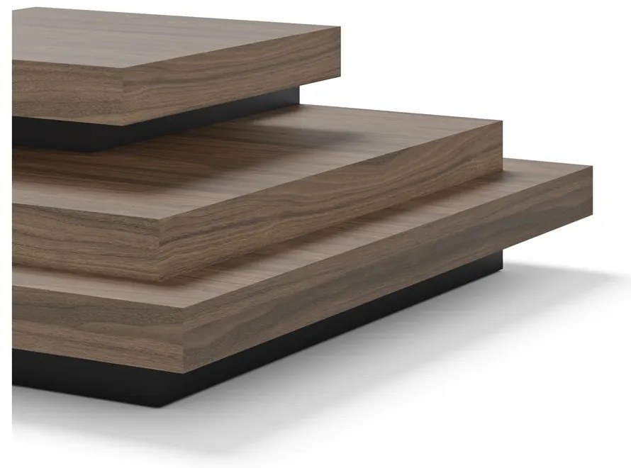 Czarny stolik w dekorze orzecha 110x110 cm Slate – TemaHome