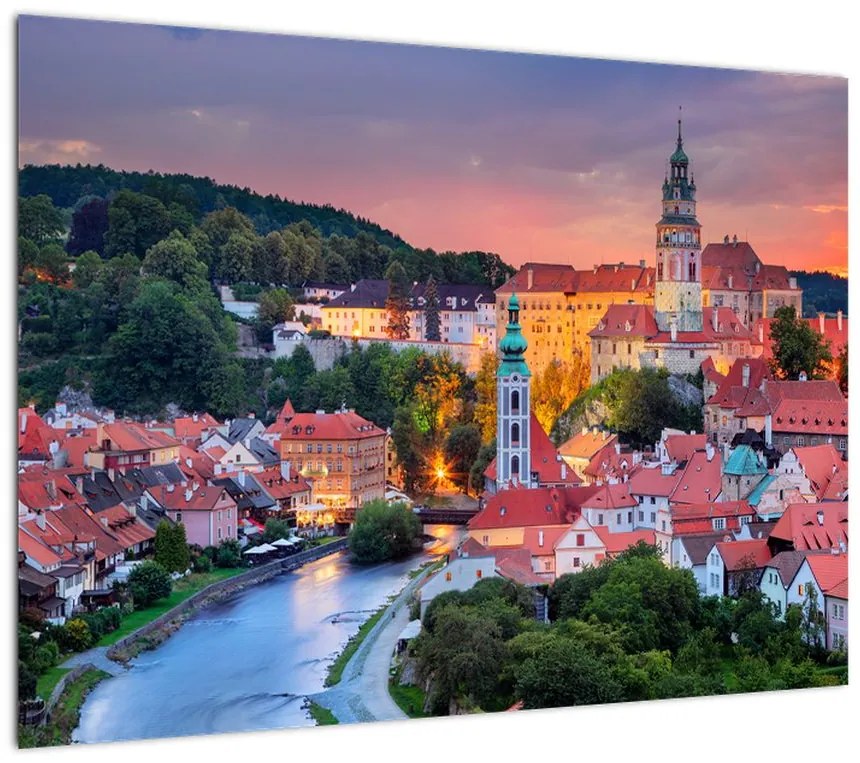 Obraz na szkle - Český Krumlov (70x50 cm)