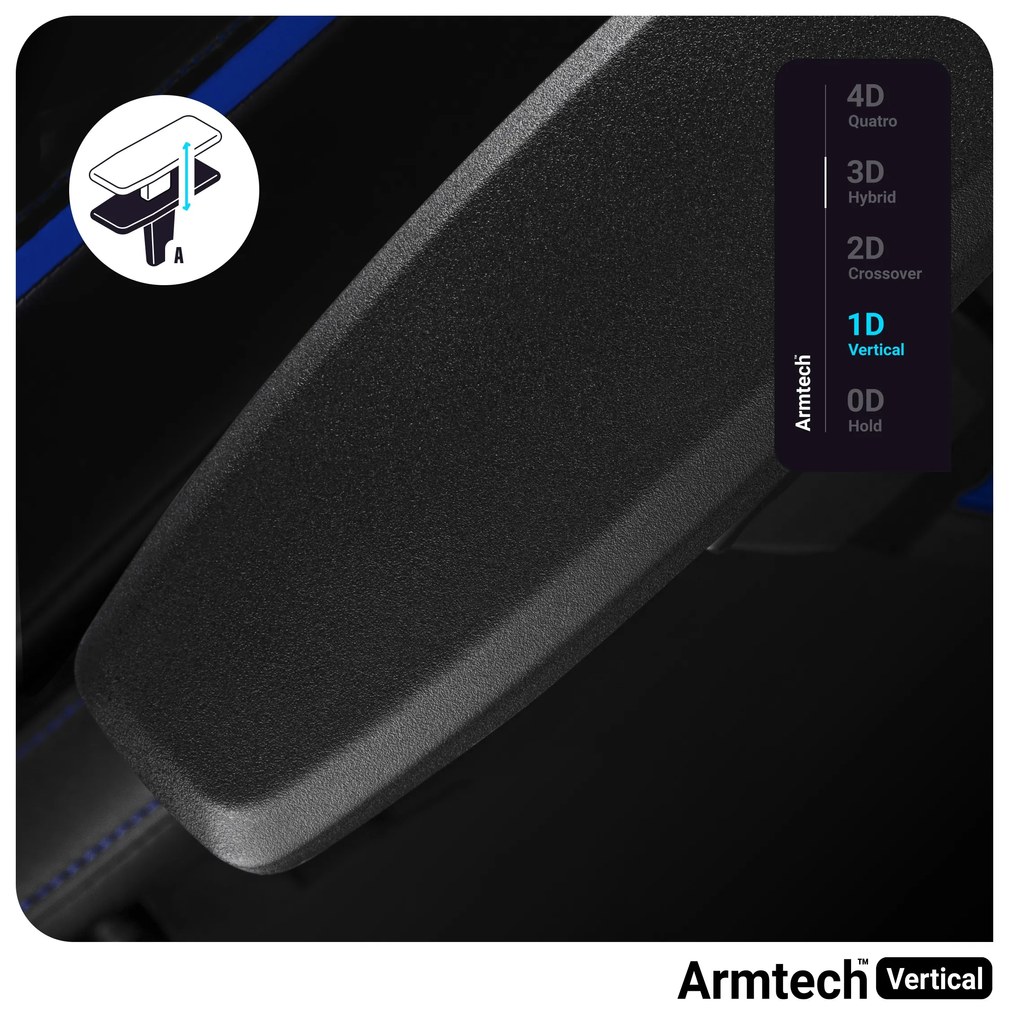 Fotel gamingowy Diablo X-One 2.0 Normal Size, czarno-niebieski