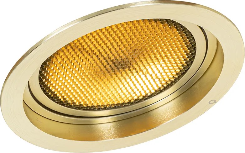 Zestaw 6 nowoczesnych regulowanych reflektorów wpuszczanych w kolorze złotym - Coop 111 Honey