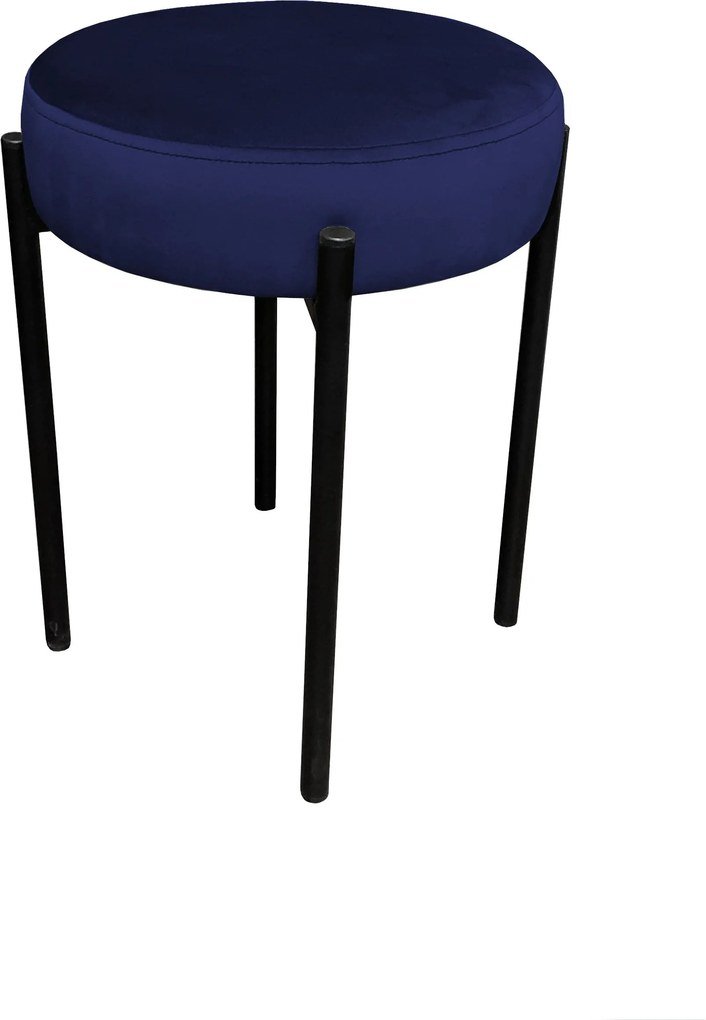 Taboret DIOR stelaż metalowy tkanina Welur : Kolor Stelaża - Czarny , Kolor tkaniny - VELVET - MG16, Typ tkaniny - Velvet