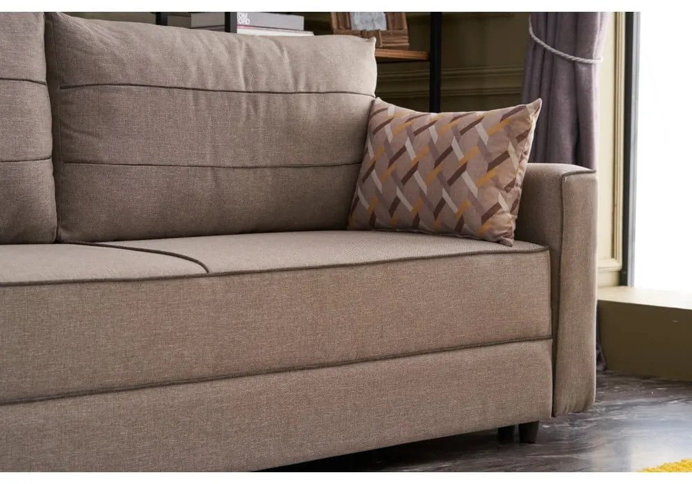 Jasnobrązowa rozkładana sofa 215 cm Ece – Artie