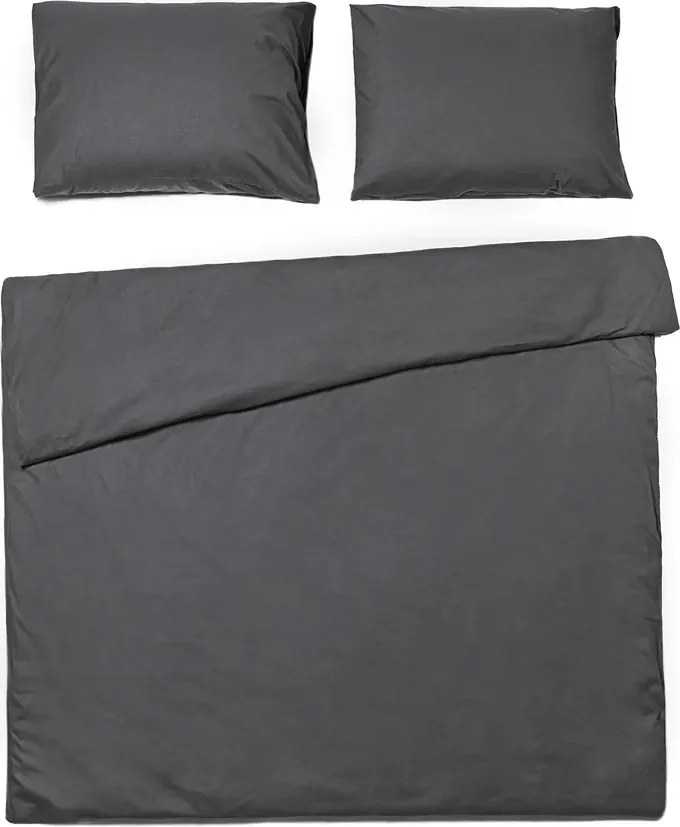 PrzytulneMieszkanie.pl PrzytulneMieszkanie.pl Bawełniana pościel CALMORA ciemnoszara Rozmiar pościeli: 2 szt 70 x 90 cm | 160 x 220 cm