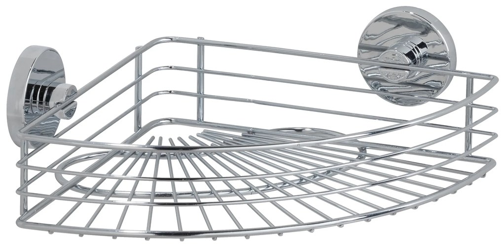 Narożna półka łazienkowa BARI, Vacuum-Loc - stal chromowana, WENKO