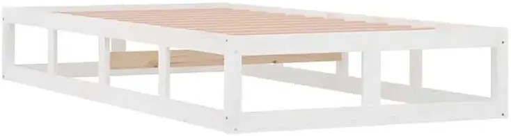 Białe pojedyncze drewniane łóżko 90x200 N4-W43