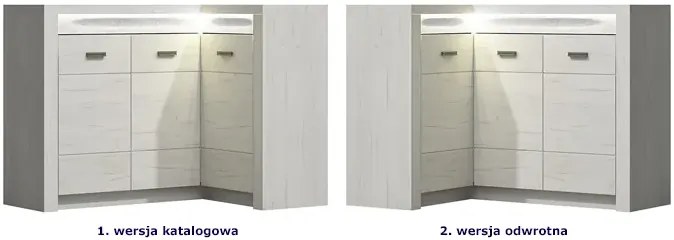 Komoda narożna kraft biały - Filin 15X