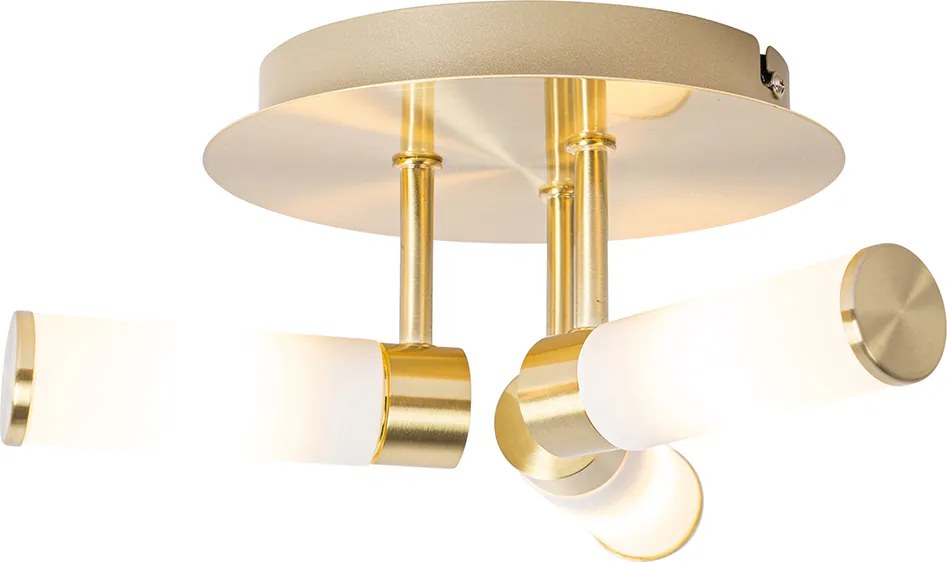 Nowoczesna lampa sufitowa do łazienki mosiądz 3-światła IP44 - Bath
