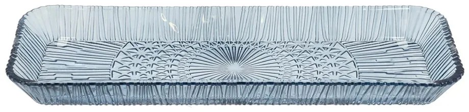 Niebieski szklany półmisek 14x38 cm Kusintha – Bitz