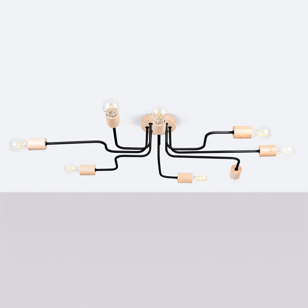 Żyrandol TIMBO 8 czarny SOLLUX LIGHTING