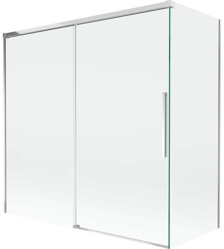 Mexen Rox parawan nawannowy 2-skrzydłowy rozsuwany 160 + 75 x 150 cm, transparent, chrom - 8C9-160-075-01-00