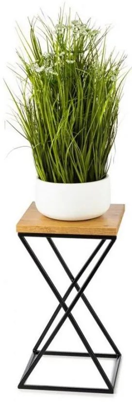 Stojak na kwiaty LOFT 40x24 cm czarny/brązowy