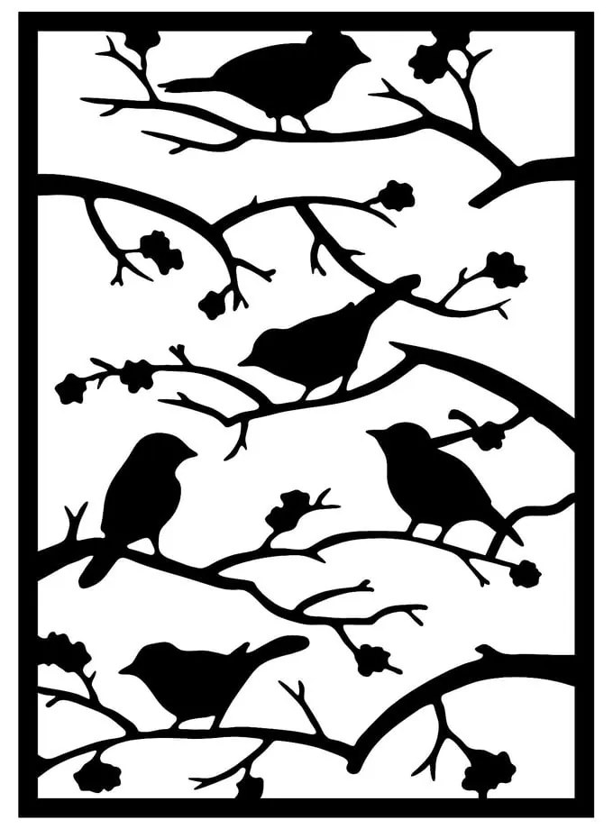 Metalowa dekoracja ścienna 47x66 cm Branch &amp; Birds – Wallity