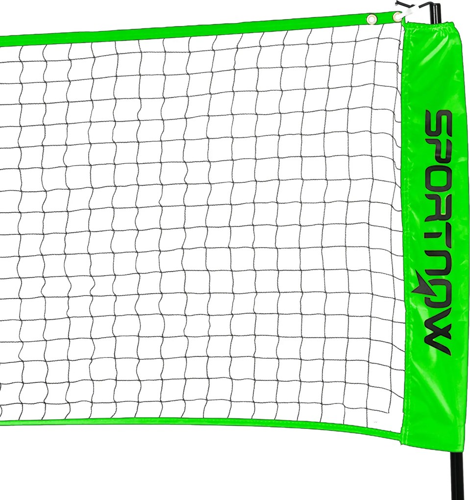 SPORTNOW Zestaw do badmintona z 2 rakietami, 3 lotkami, regulowana wysokość 107-155 cm, Czarno-Zielony