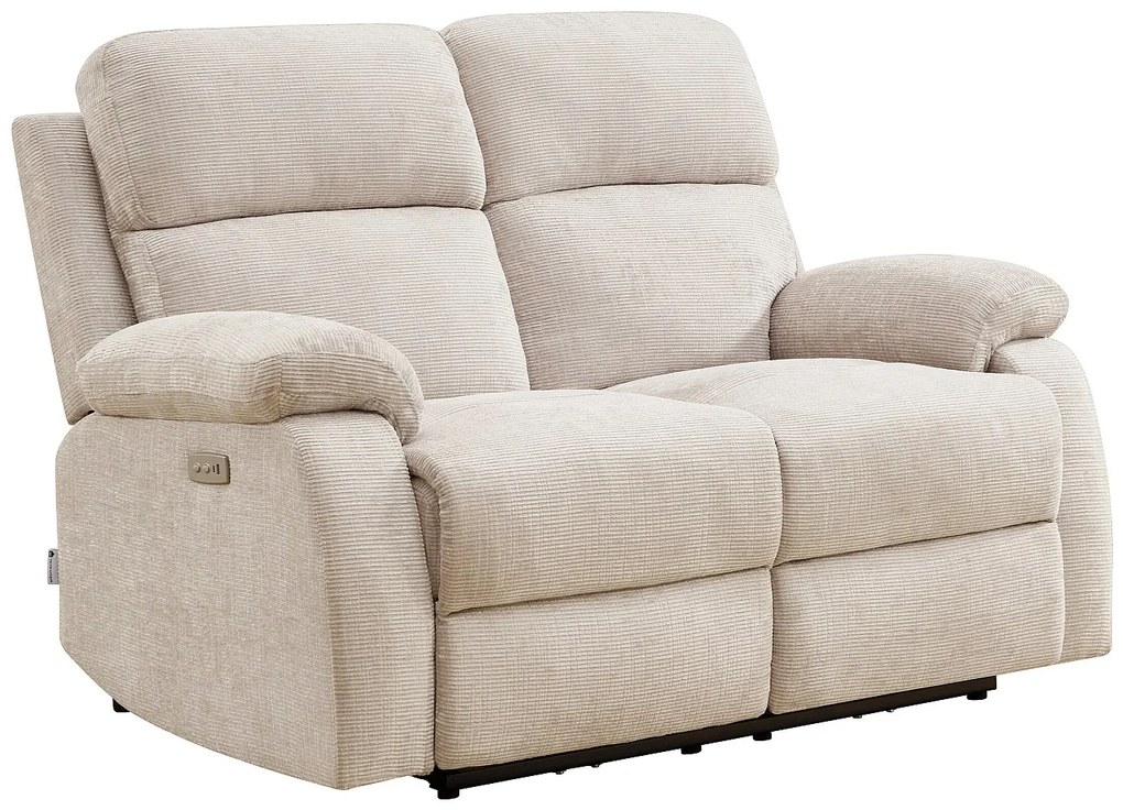 Kanapa  2-osobowa elektryczna, relaksacyjna, masująca, z beżowego szenilu KOCENI