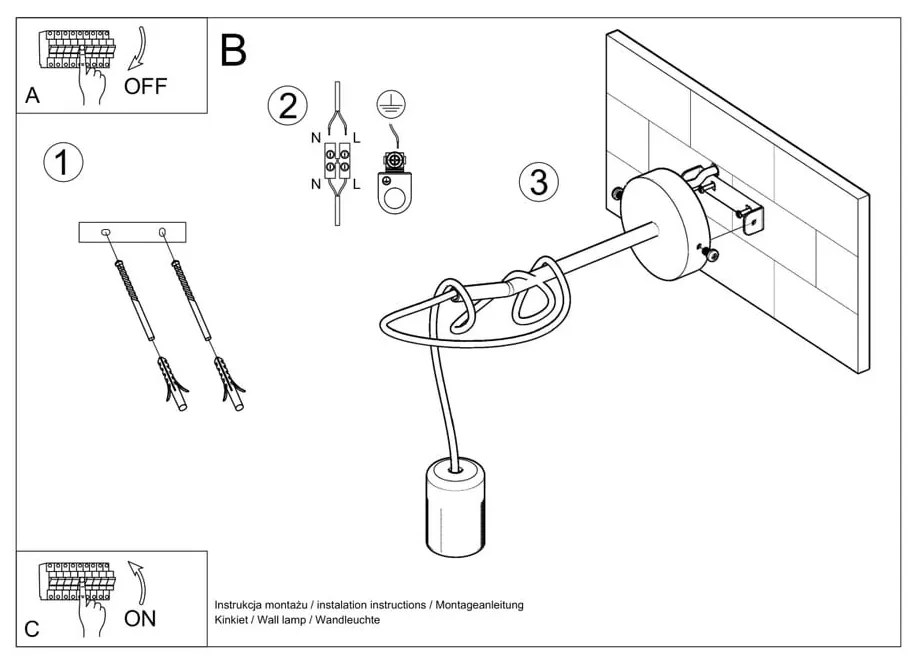 Czarny kinkiet Spider – Nice Lamps