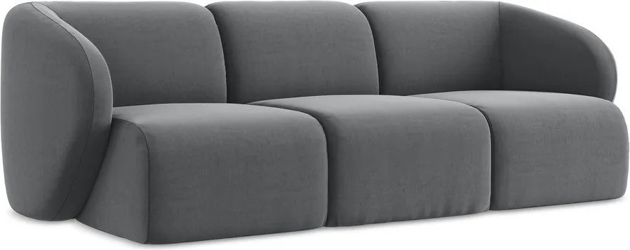 Szara aksamitna sofa 244 cm Lani – Makamii