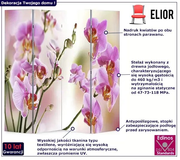 Rokładany parawan z nadrukiem kwiatowym W8-W58