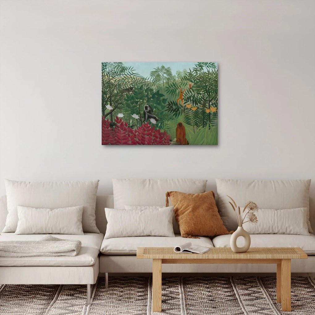 Obraz - Henri Rousseau, Tropical Forest with Monkeys, reprodukcje (70x50 cm)