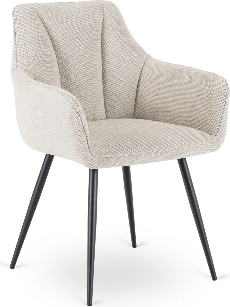 Krzesło Tapicerowane do Salonu NAWARA Kremowe Nowoczesne