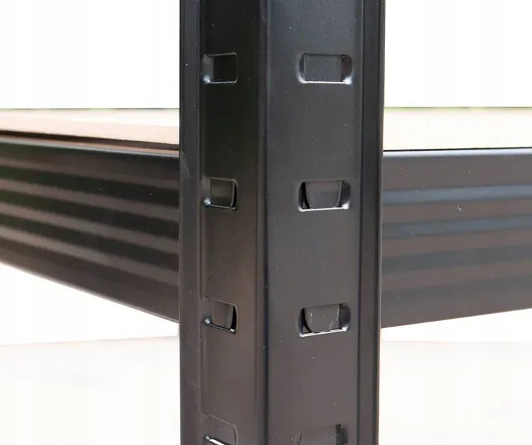 Czarny regał magazynowy 875 kg E4-B47