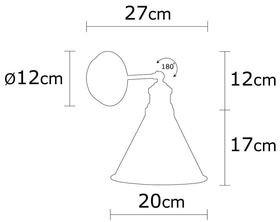 Czarny kinkiet ø 20 cm Berceste – Opviq lights