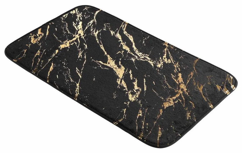 Dywanik łazienkowy w czarno-złotym kolorze 45x75 cm Aquamarbre – douceur d'intérieur