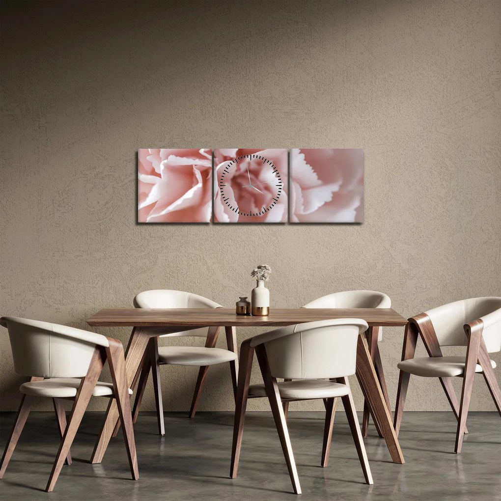 Obraz - Szczegół kwiatu (z zegarem) (90x30 cm)