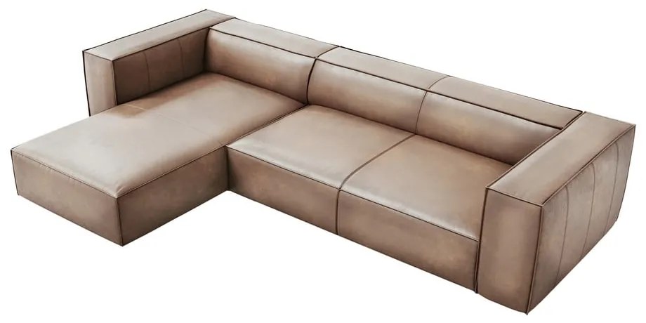 Jasnobrązowy skórzany narożnik (lewostronny) Madame – Windsor &amp; Co Sofas